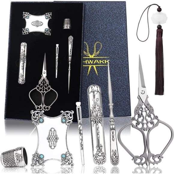 Embroidery Scissors Kit, Vintage with European Style Sewing for Crafting, Sewing - Picture 4 of 5